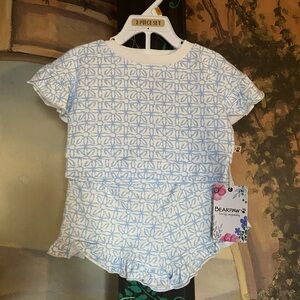 Bearpaw floral blue & white two piece toddler girls outfit